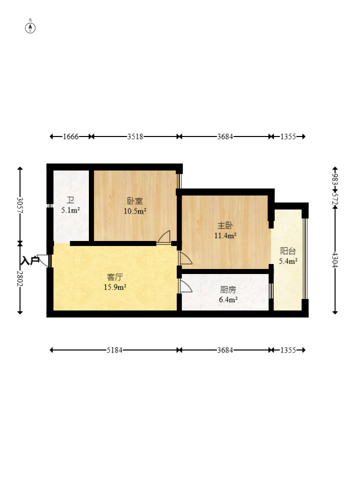 恒基凯旋门三期 2室2厅1卫 46.8万 恒基凯旋门三期 2室2厅1卫 46.8万户型图