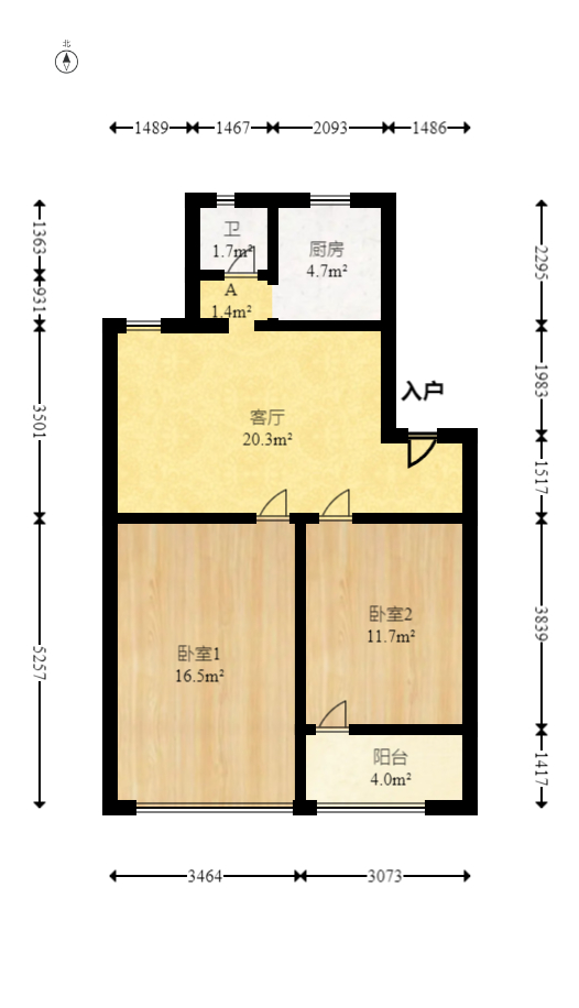 三湘小区  2室1厅1卫   32.80万室内图1