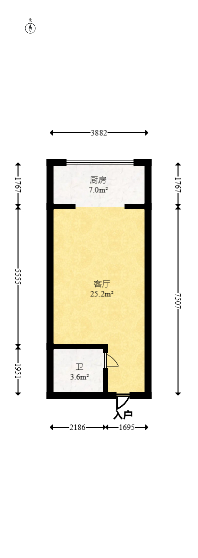 尚都花园城 1室1厅1卫 21.8万 尚都花园城 1室1厅1卫 21.8万户型图
