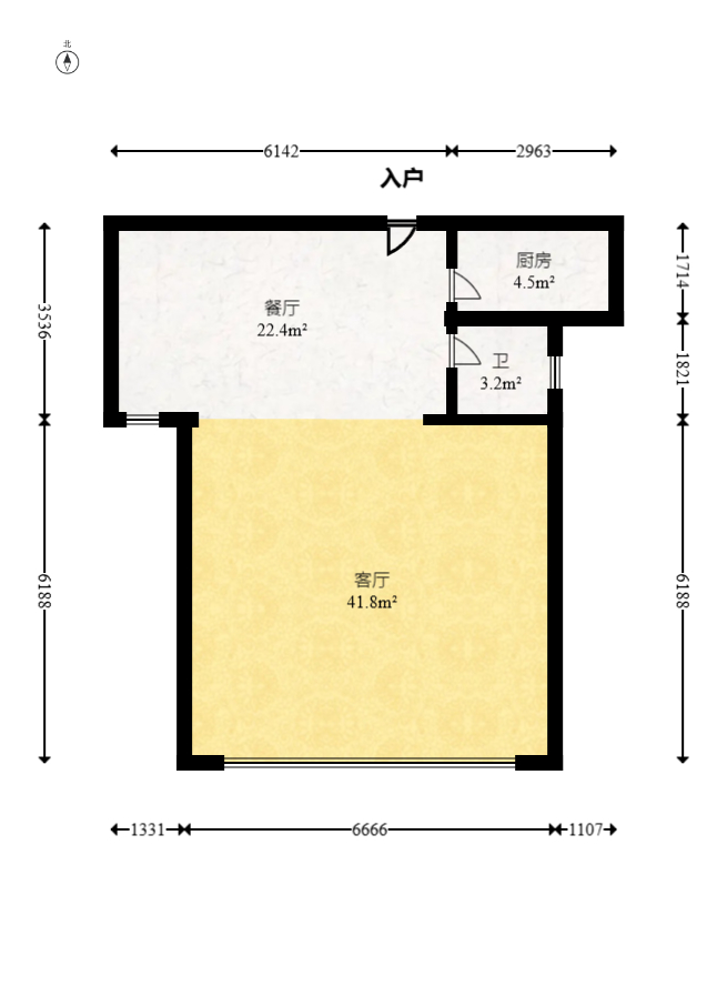红树湾  2室2厅1卫   52.80万室内图1