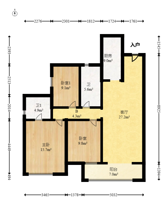 和顺府  3室2厅2卫    96.0万 和顺府  3室2厅2卫    96.0万户型图