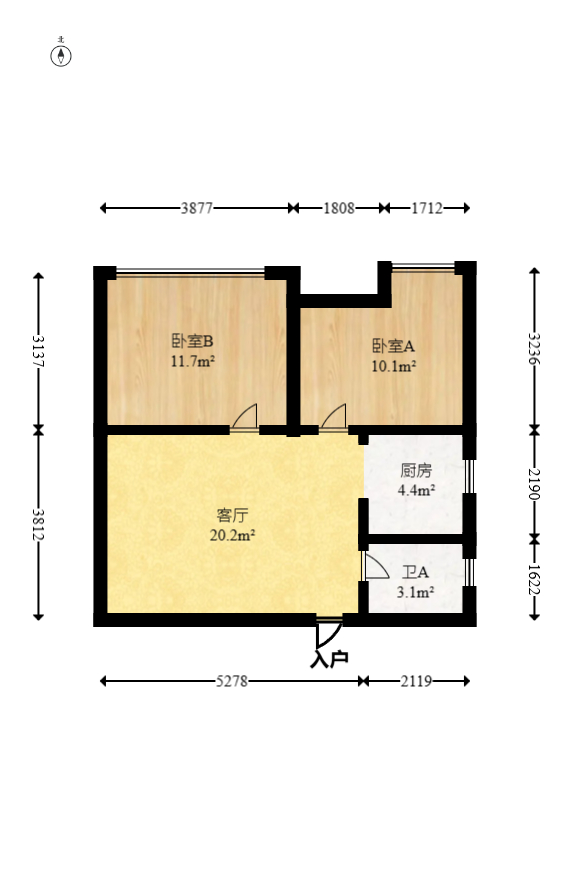 潇湘名城(新里程潇湘名城)  2室1厅1卫   65.80万室内图1