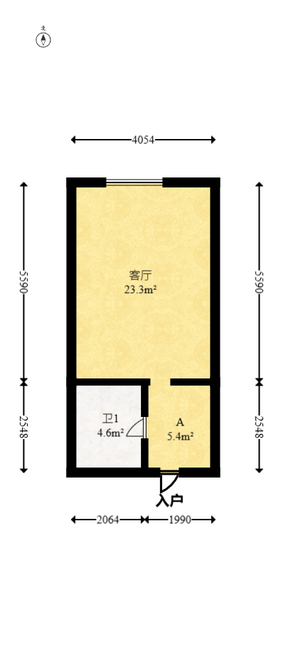 融科东南海  1室1厅1卫   31.00万室内图1