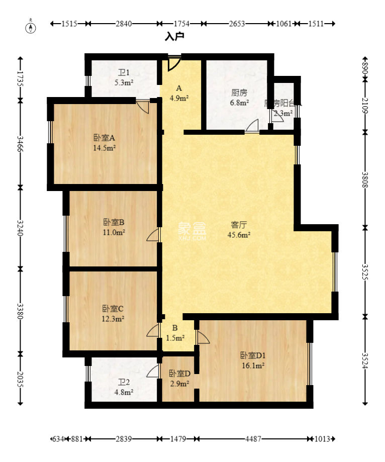 萬(wàn)科金域華府三四期  3室2廳2衛(wèi)   150.00萬(wàn)