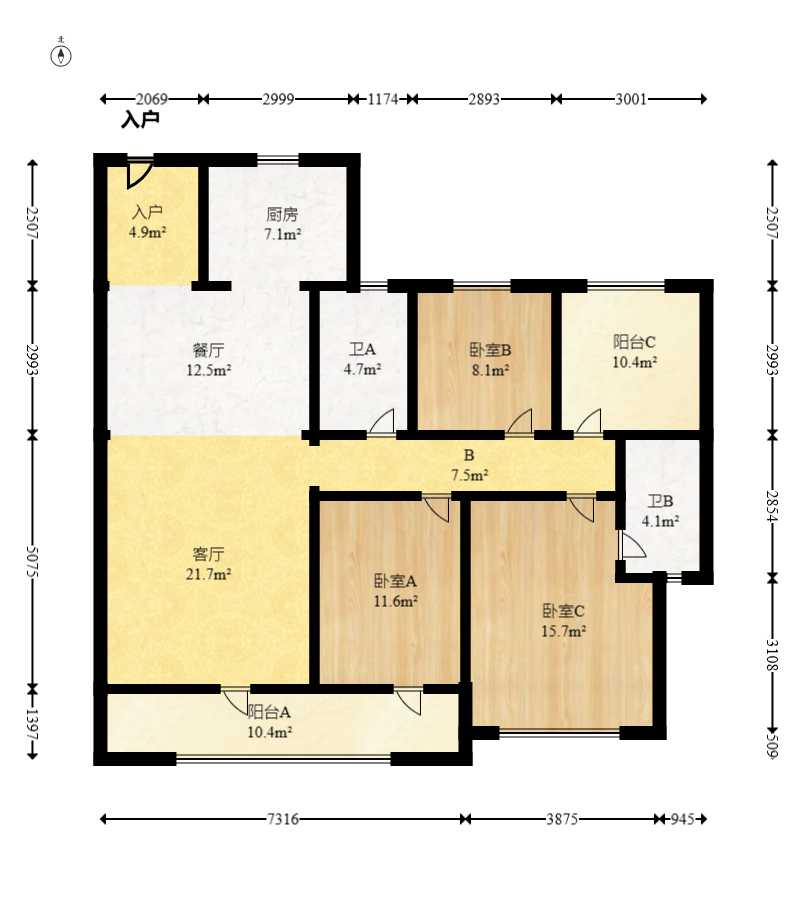 旭辉国悦府  4室2厅2卫   180.00万室内图1