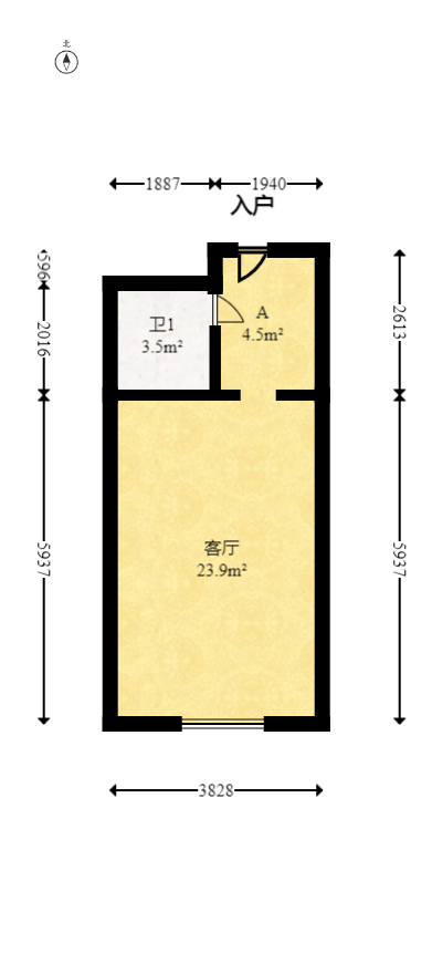 金轮星光名座  1室1厅1卫   30.00万室内图1