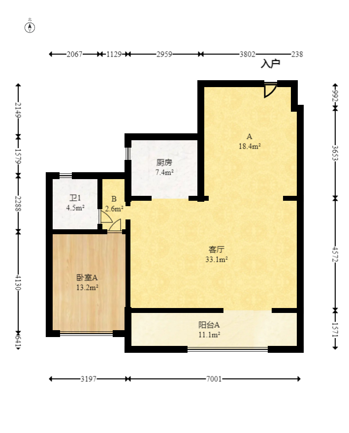 建发玖洲观澜  4室2厅2卫   186.00万室内图1