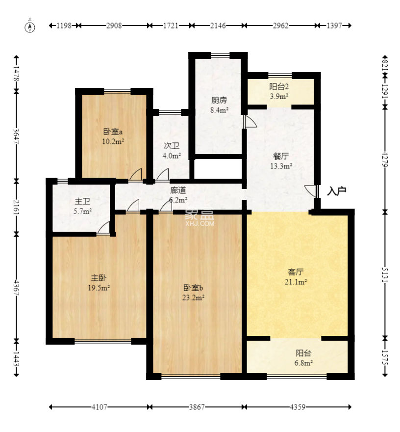 山水英伦  3室2厅2卫    65.0万