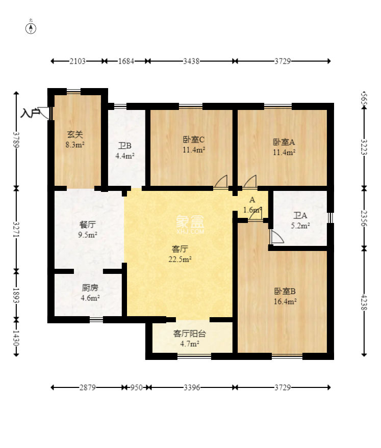 钰龙天下一期  3室2厅2卫   285.80万