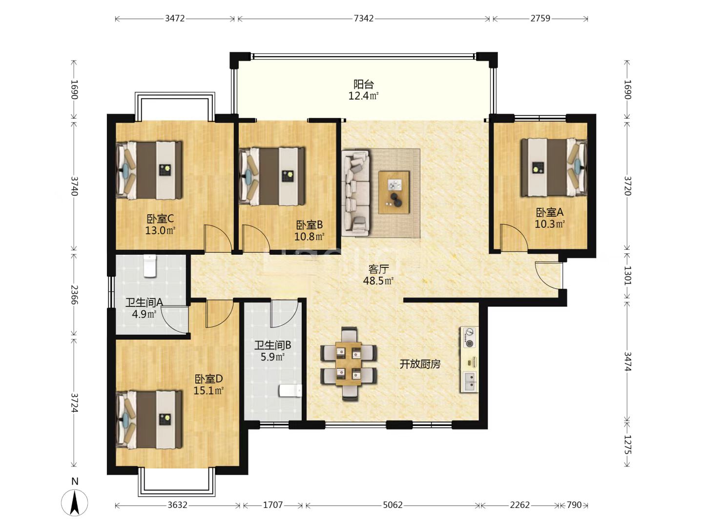 森林公馆  4室2厅2卫    80.0万 森林公馆  4室2厅2卫    80.0万