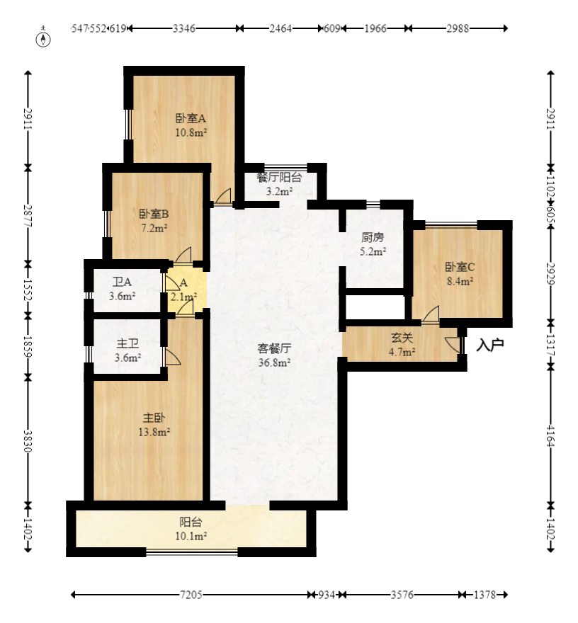 保利天禧C区  4室2厅2卫   230.00万室内图1