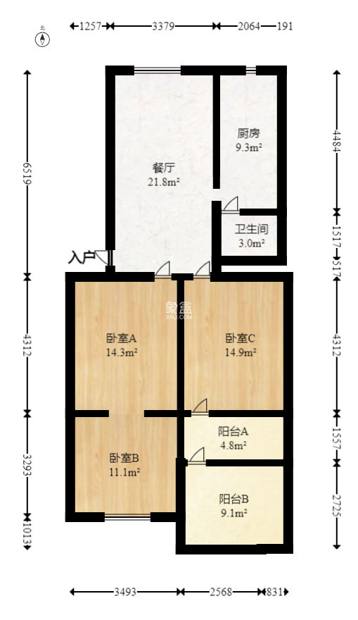 十一中学单位宿舍  3室1厅1卫   52.50万