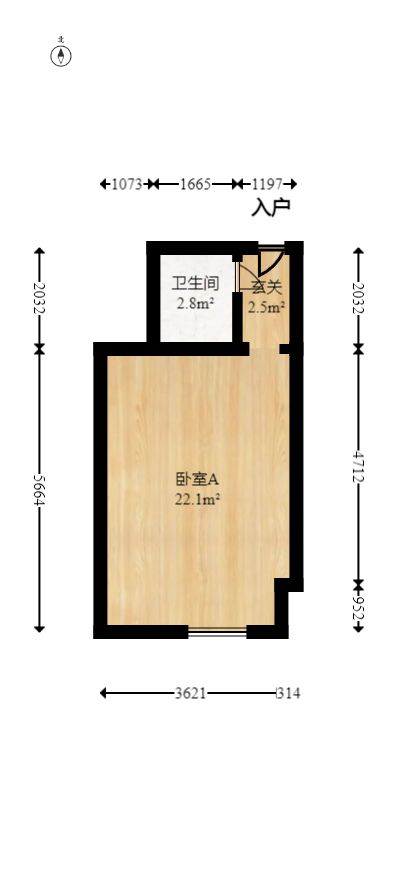 云鼎公馆  1室1厅1卫   30.00万室内图1