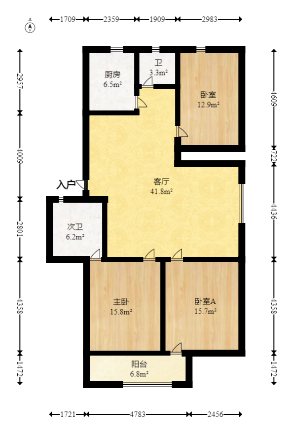中南汽车世界  3室2厅2卫    39.8万 中南汽车世界  3室2厅2卫    39.8万户型图