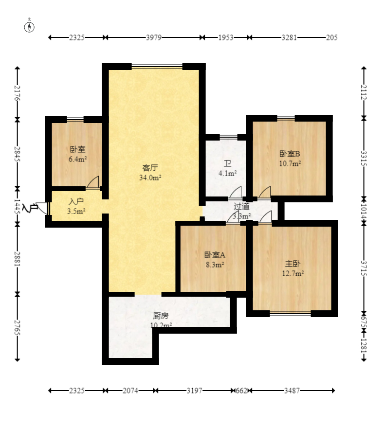 家和院  4室2厅1卫   82.00万室内图1