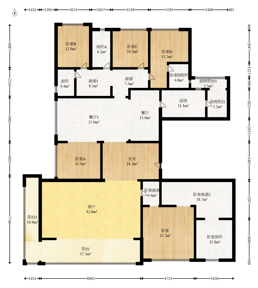 梦想麓隐桐溪 5室2厅4卫 300.0万 梦想麓隐桐溪 5室2厅4卫 300.0万户型图