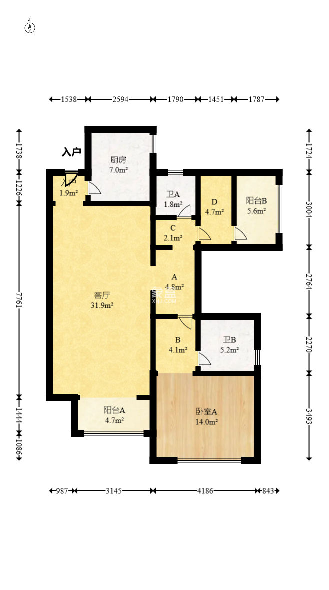 合能枫丹丽舍（柏悦名苑)  3室2厅2卫    95.0万