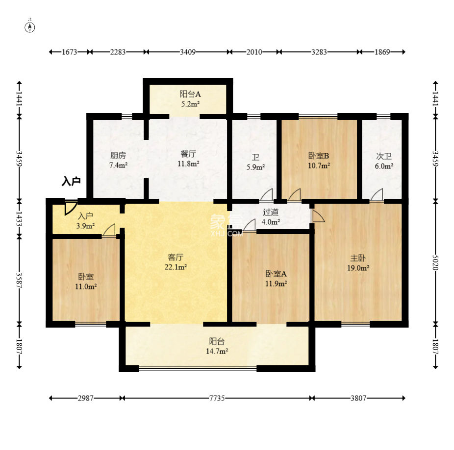 东原麓印长江B区  4室2厅1卫   168.00万