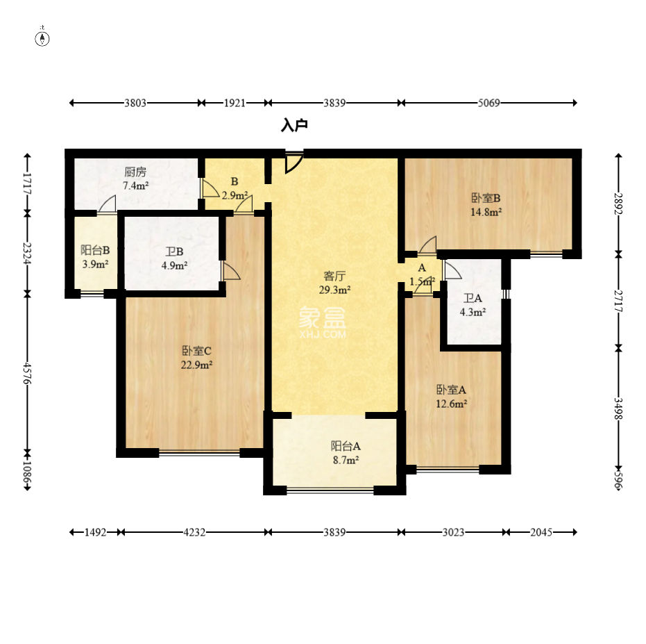 恒大雅苑  3室2厅2卫    115.0万