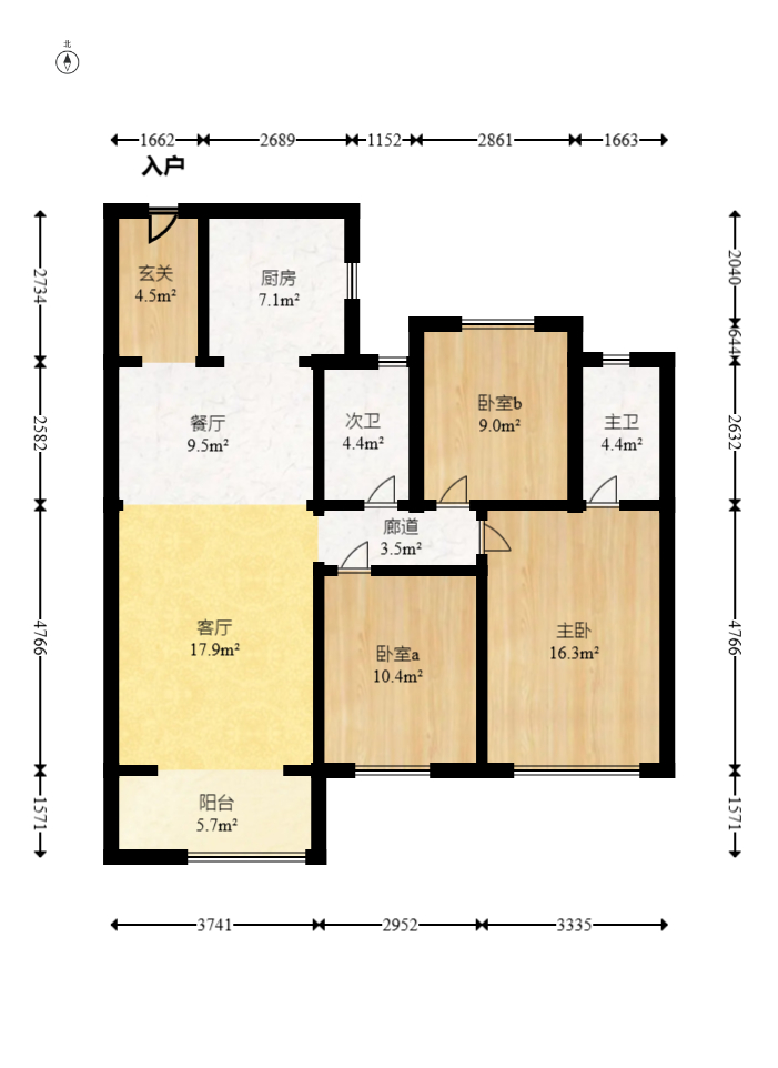 中海麓山境北区 3室2厅2卫 135.0万 中海麓山境北区 3室2厅2卫 135.0万户型图