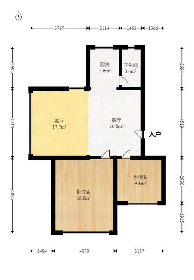 南建公寓  2室1厅1卫   48.00万