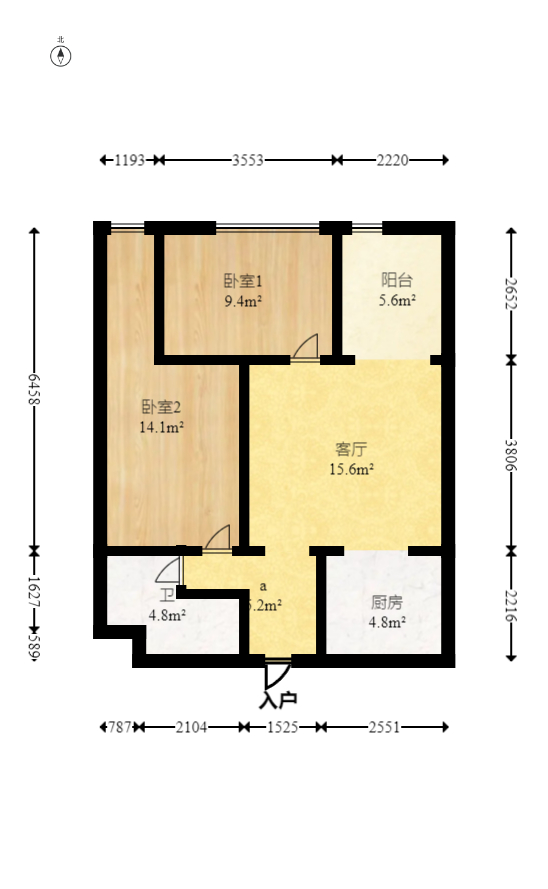 才子嘉都  2室1厅1卫   43.00万室内图1