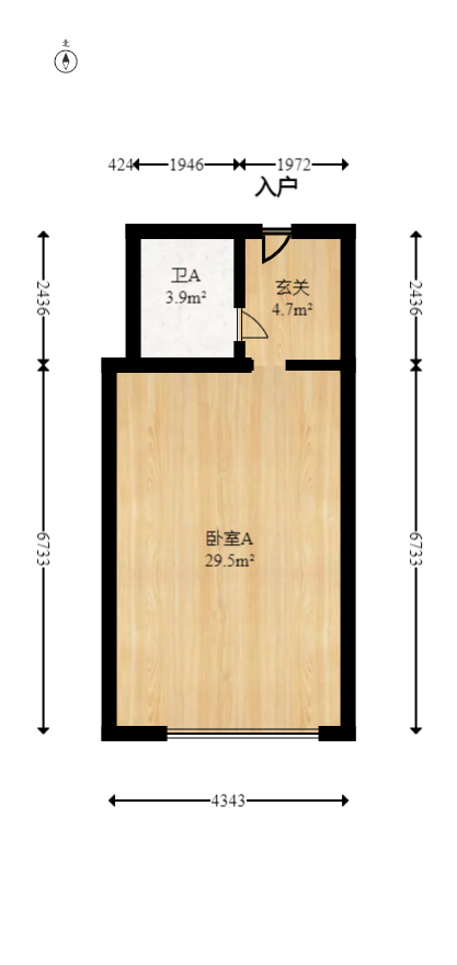 滨江一号（丰泰花园）  1室1厅1卫   35.80万室内图1