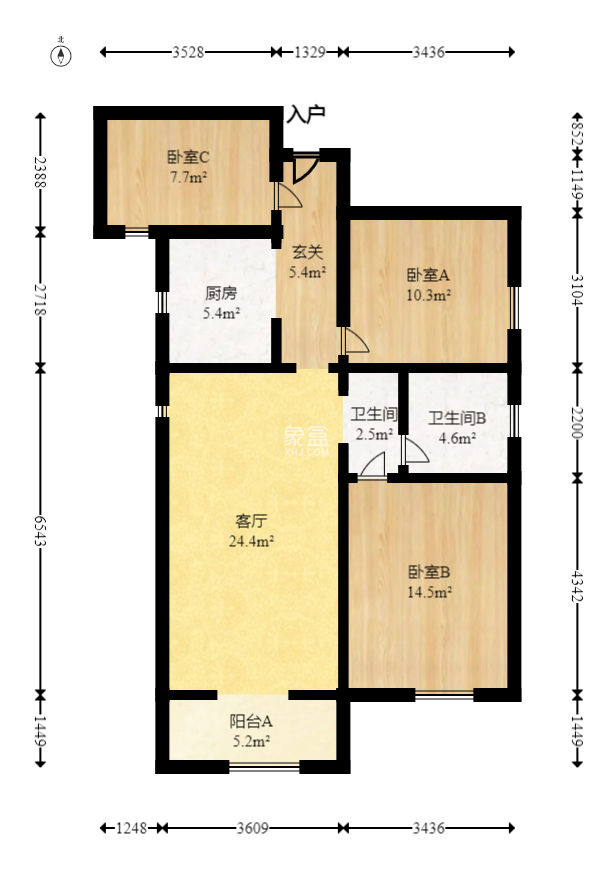 钱隆首府(福晟御园)  3室2厅1卫   128.00万