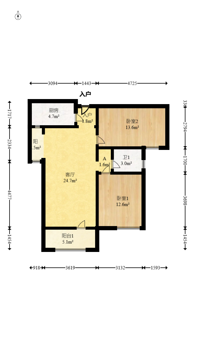 阳光城尚东湾青云苑 2室2厅2卫 65.0万 阳光城尚东湾青云苑 2室2厅2卫 65.0万户型图