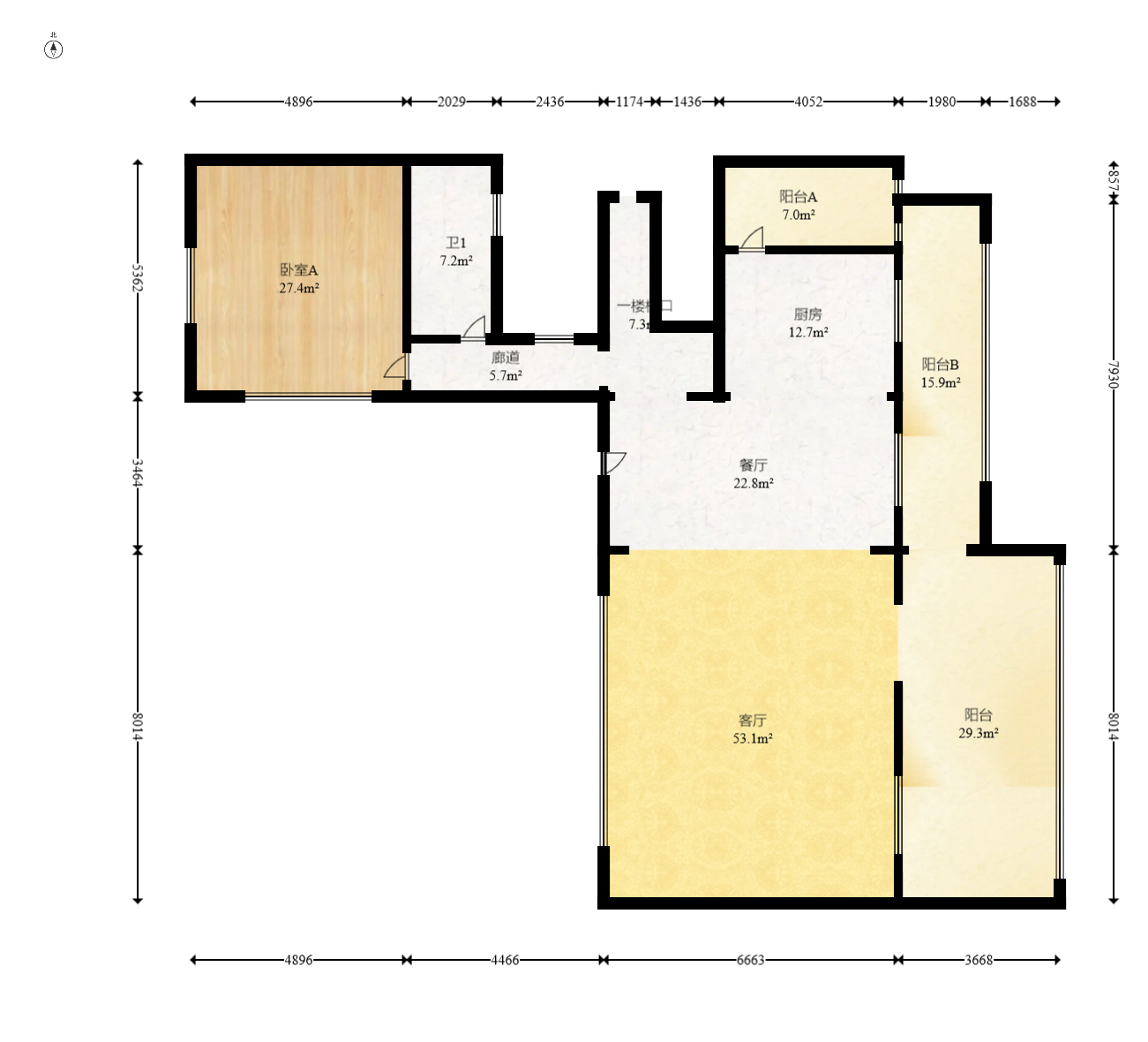汀湘十里 1室1厅1卫 860.0万 汀湘十里 1室1厅1卫 860.0万户型图