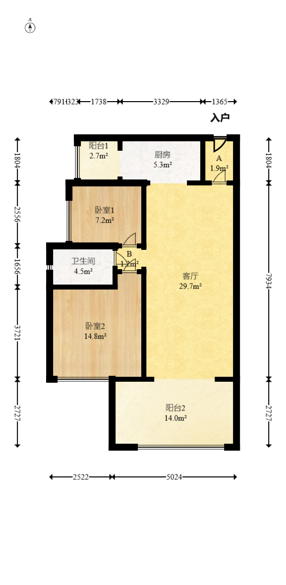时代倾城二期  1室0厅0卫   68.00万室内图1
