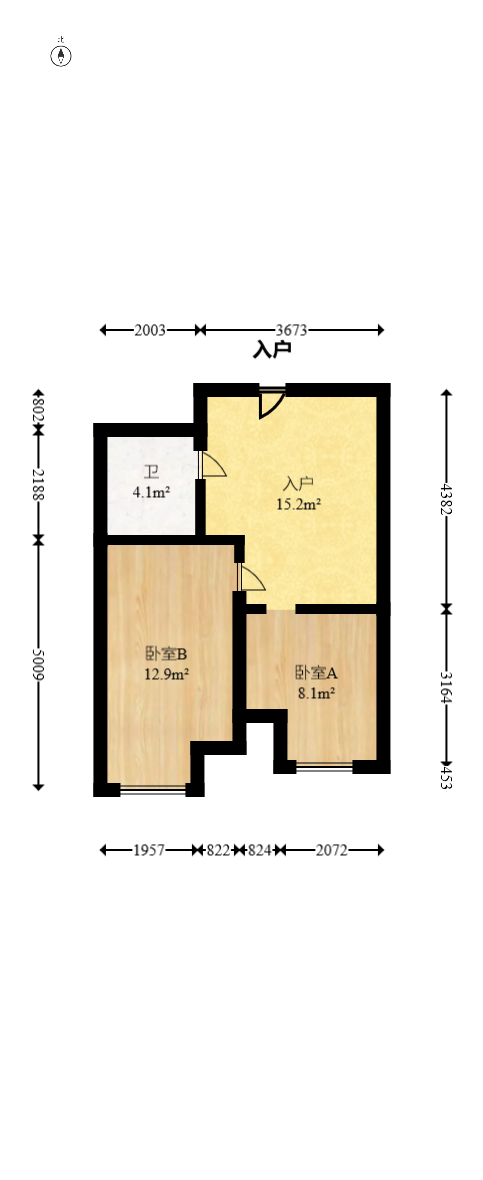 万科魅力之城  1室1厅1卫   68.00万室内图1