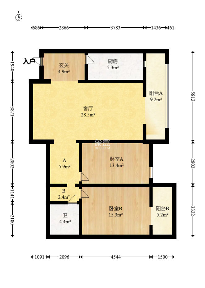 欧陆经典  2室2厅1卫    100.0万