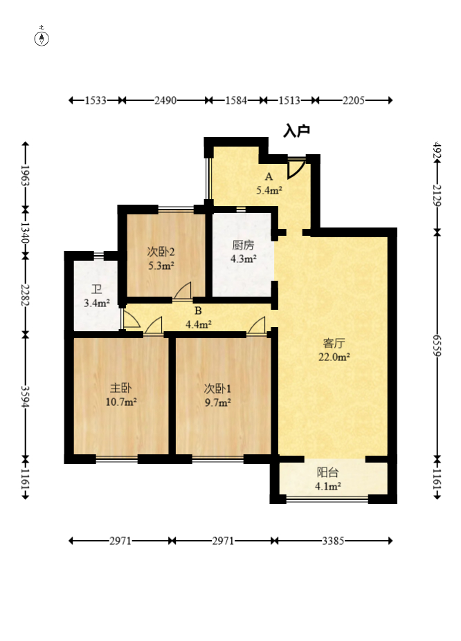 星湖湾二期高层  3室2厅1卫    75.0万 星湖湾二期高层  3室2厅1卫    75.0万户型图