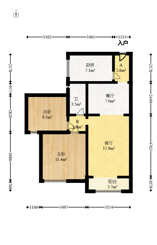 深业睿城 2室2厅1卫 66.8万 深业睿城 2室2厅1卫 66.8万户型图