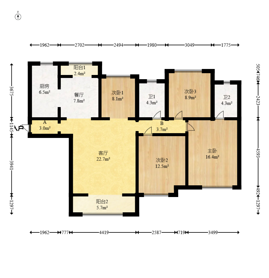 深业睿城  4室2厅2卫    107.0万 深业睿城  4室2厅2卫    107.0万户型图