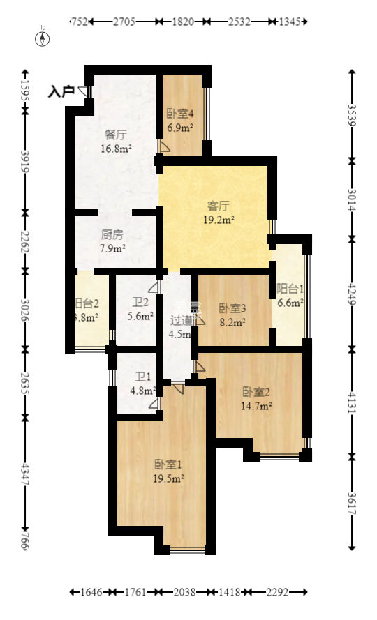 兴威帕克水岸  3室2厅2卫   118.80万