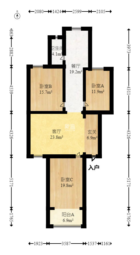 南沙公寓  3室2廳1衛(wèi)   72.50萬
