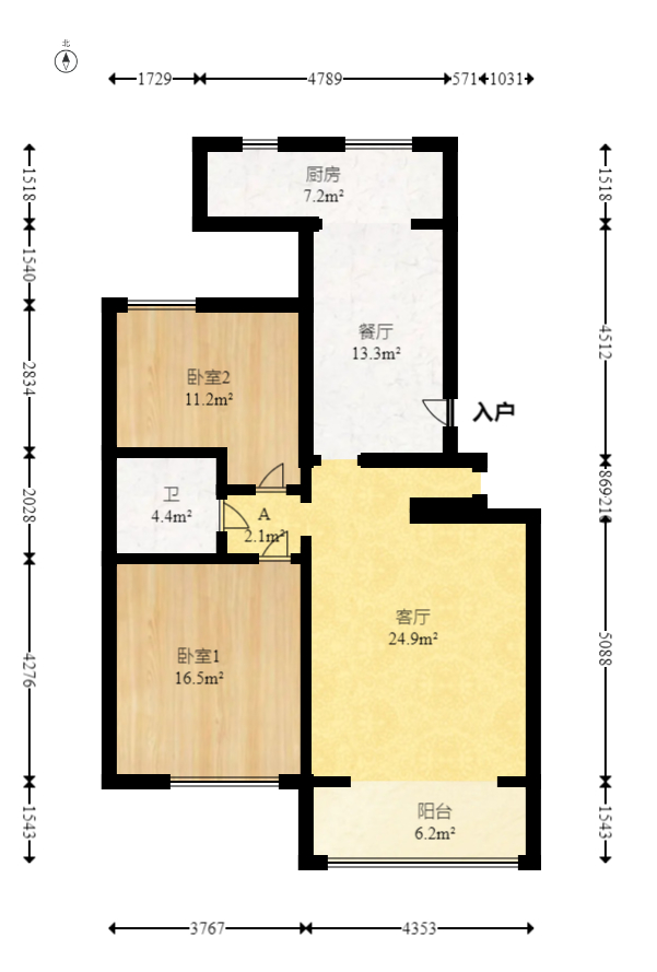 惠泽园  4室2厅2卫   270.00万室内图1