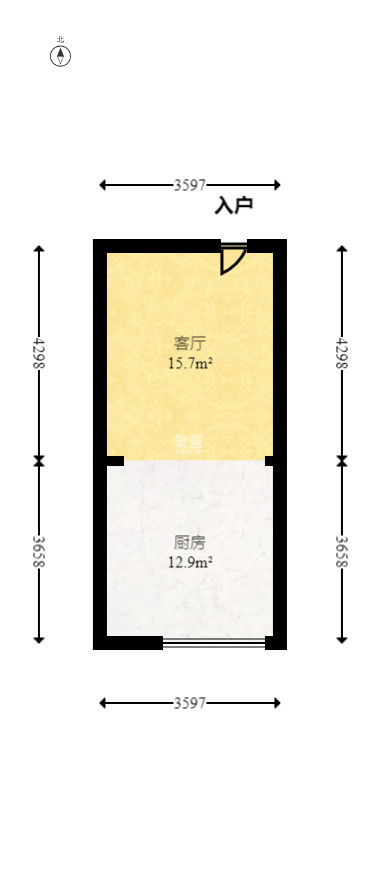 金色loft（鑫秋大厦）  2室1厅1卫   42.80万