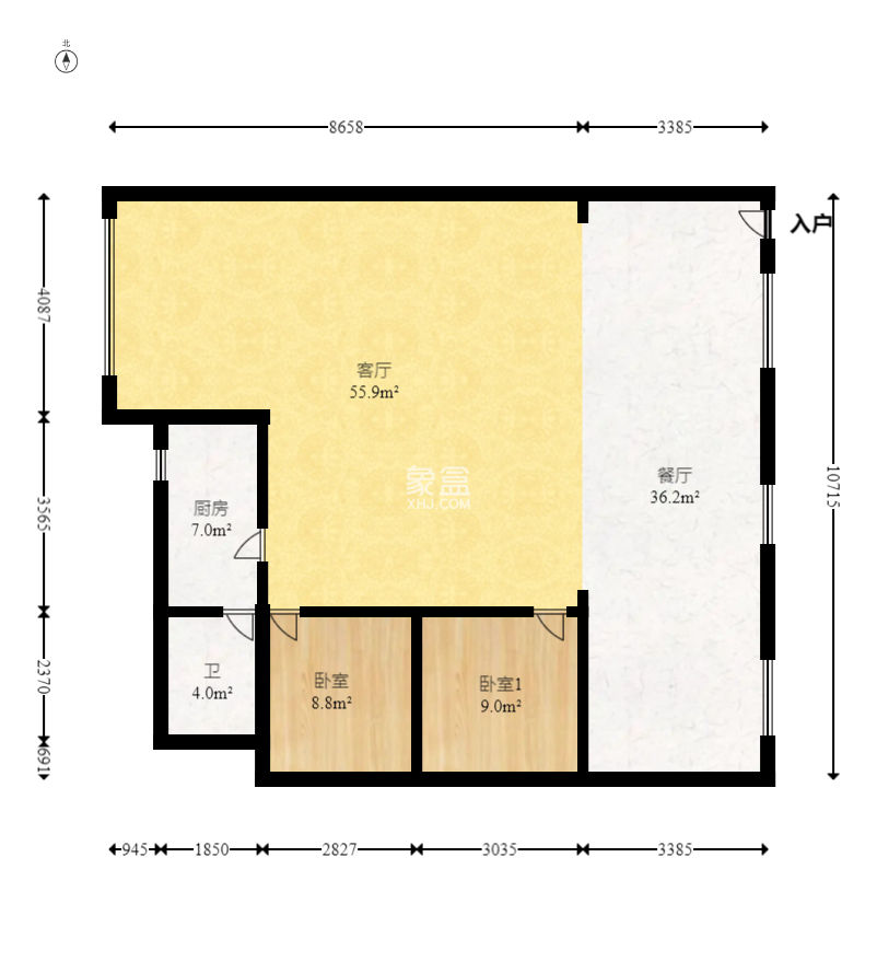 大众公寓（人人家宿舍）  2室1厅1卫    110.0万