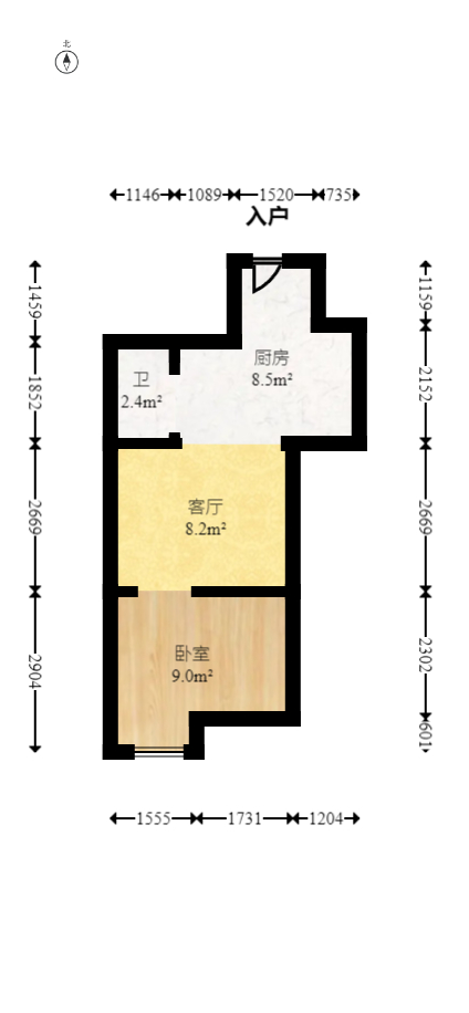 海林馨香雅苑  1室1厅1卫    32.8万室内图1