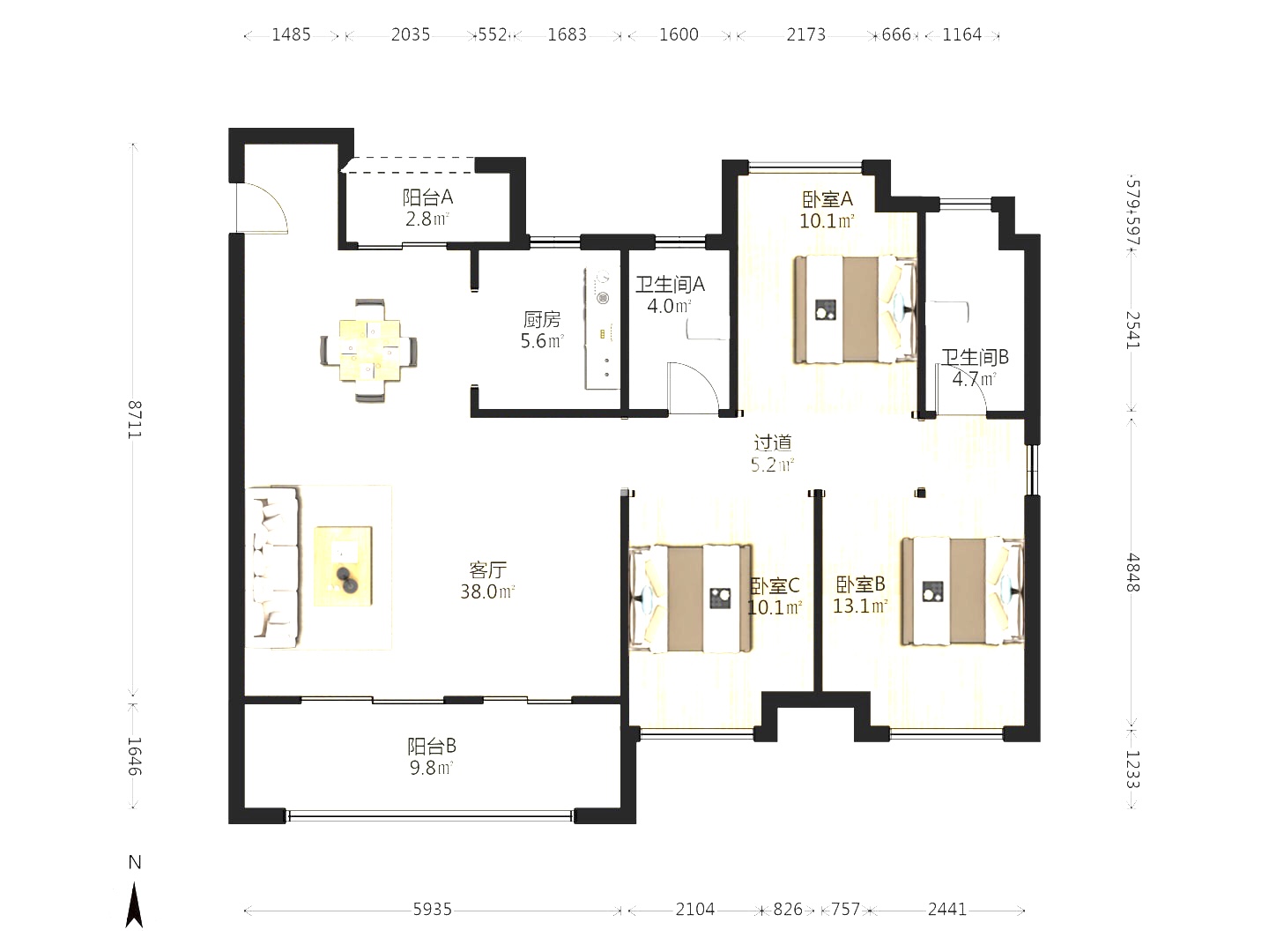 建发央著 4室2厅2卫 98.0万 建发央著 4室2厅2卫 98.0万室内图