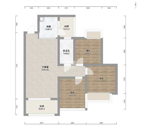 中房天玺湾  3室2厅2卫   60.00万