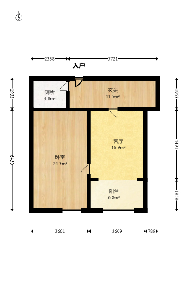 阳光100三期  1室1厅1卫    55.0万 阳光100三期  1室1厅1卫    55.0万户型图