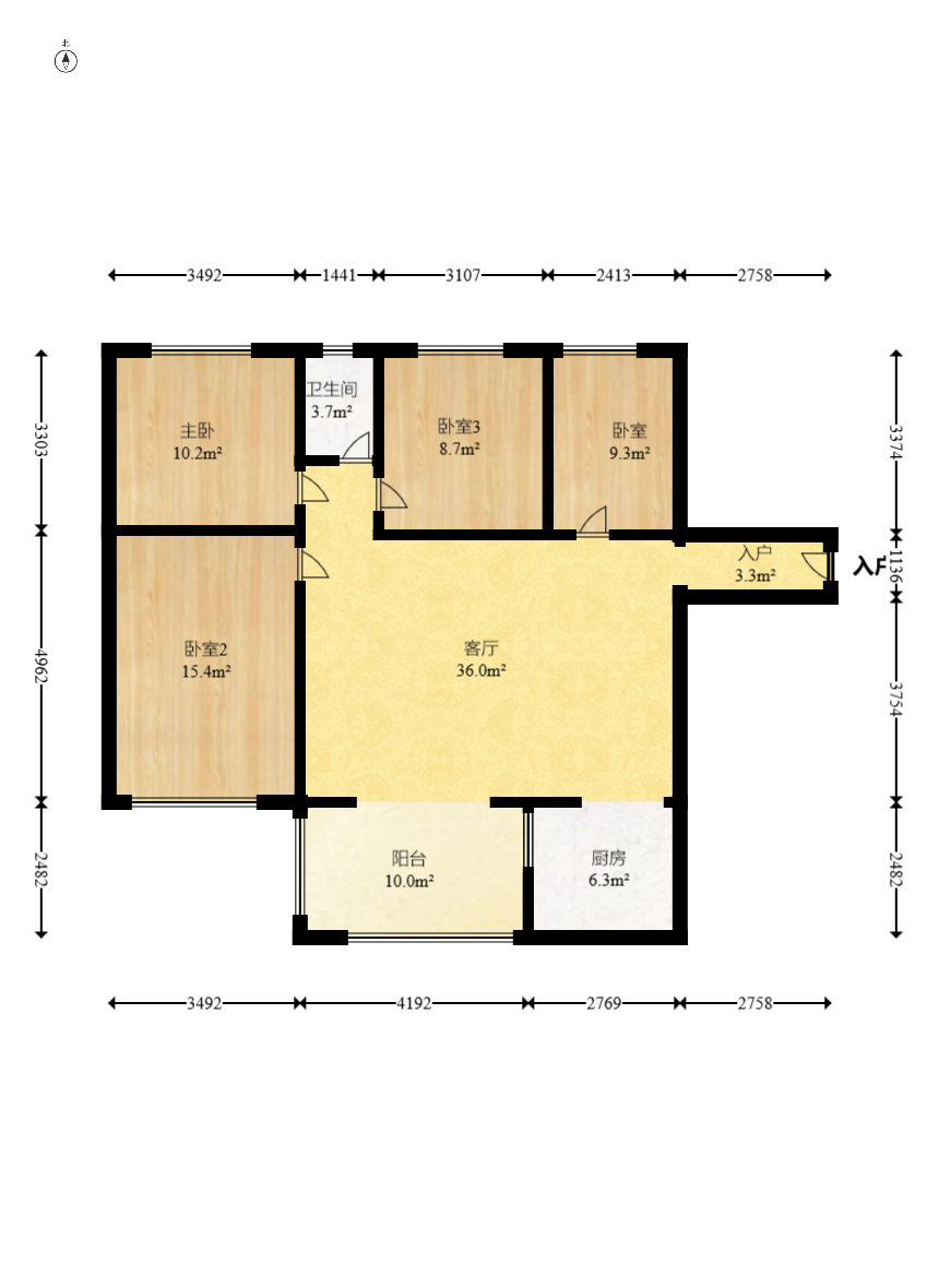 海德公园  4室2厅1卫    78.0万 海德公园  4室2厅1卫    78.0万户型图