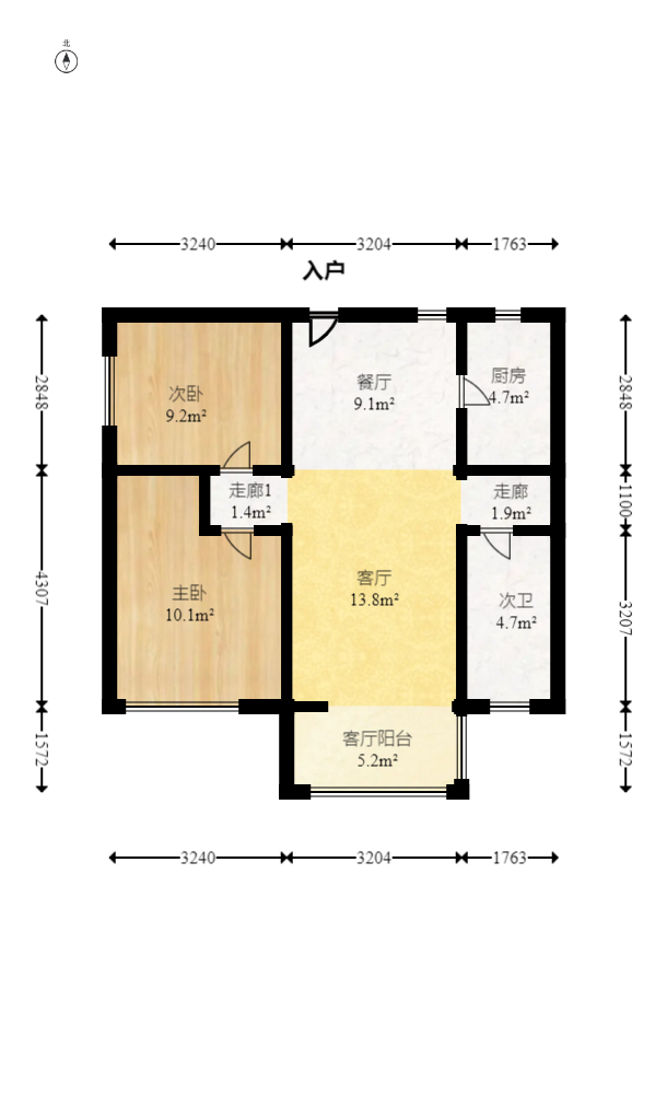 万达广场骏豪仕家(万达公馆) 2室2厅1卫 138.0万 万达广场骏豪仕家(万达公馆) 2室2厅1卫 138.0万户型图