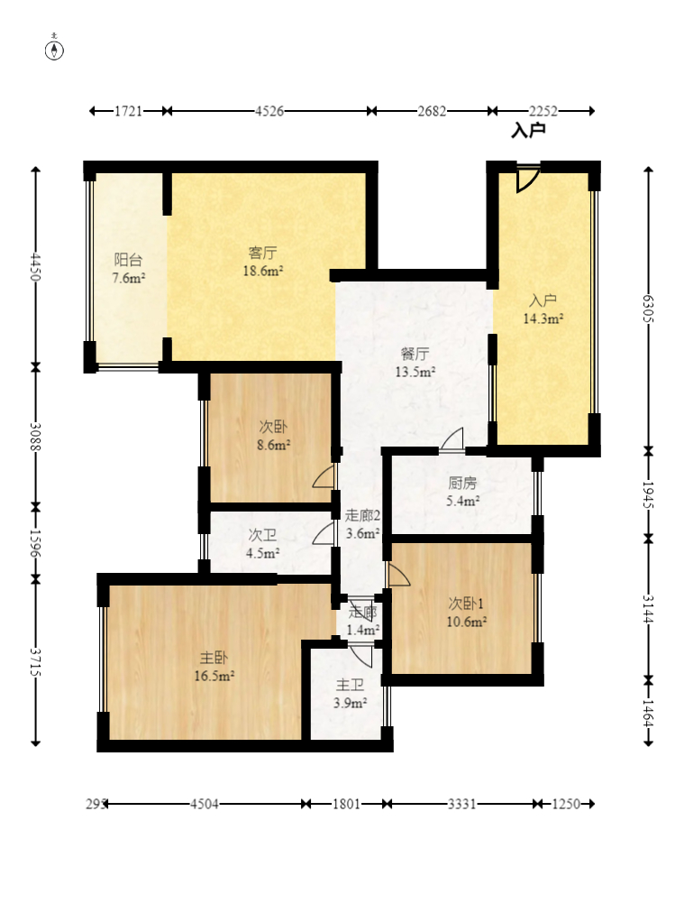 福隆广场 3室2厅2卫 206.0万 福隆广场 3室2厅2卫 206.0万户型图