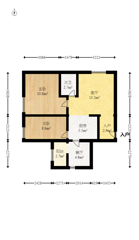 西城别院  2室1厅1卫    67.0万 西城别院  2室1厅1卫    67.0万户型图