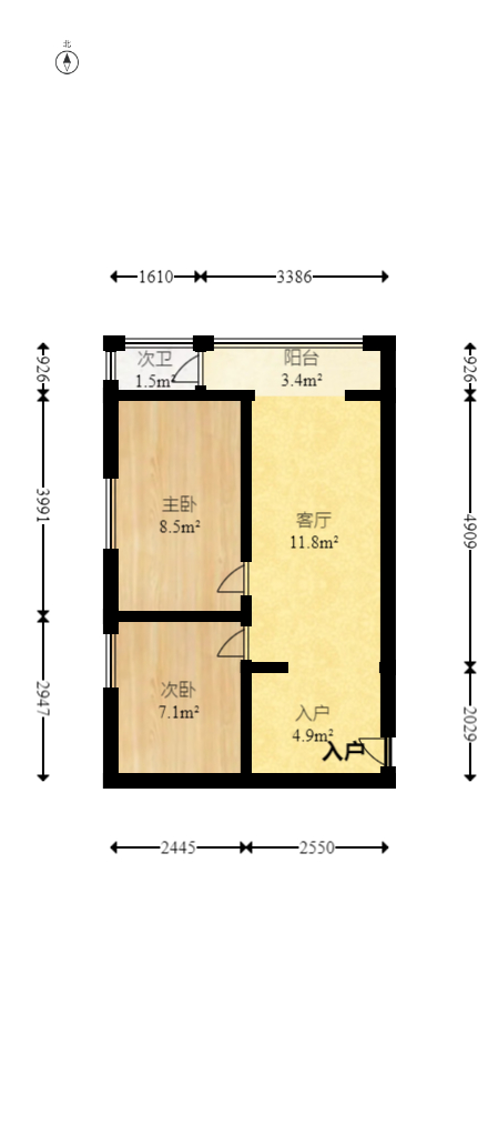 西城别院  1室1厅1卫    62.0万室内图1